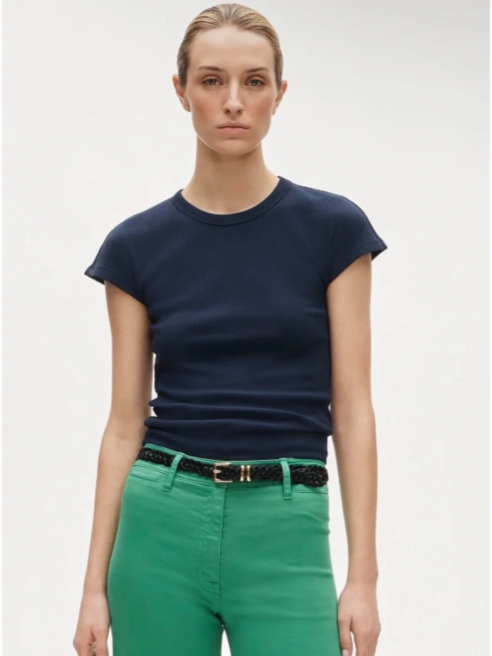 J. Crew Perfect Rib Dolman-sleeve T-shirt Navy Blue